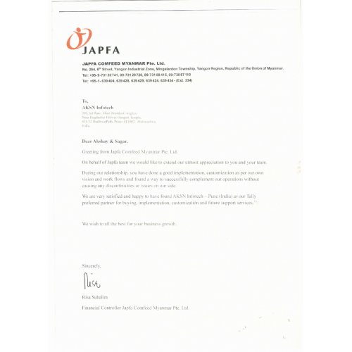 JAPFA COMFEED MYANMAR  Pte.Ltd.